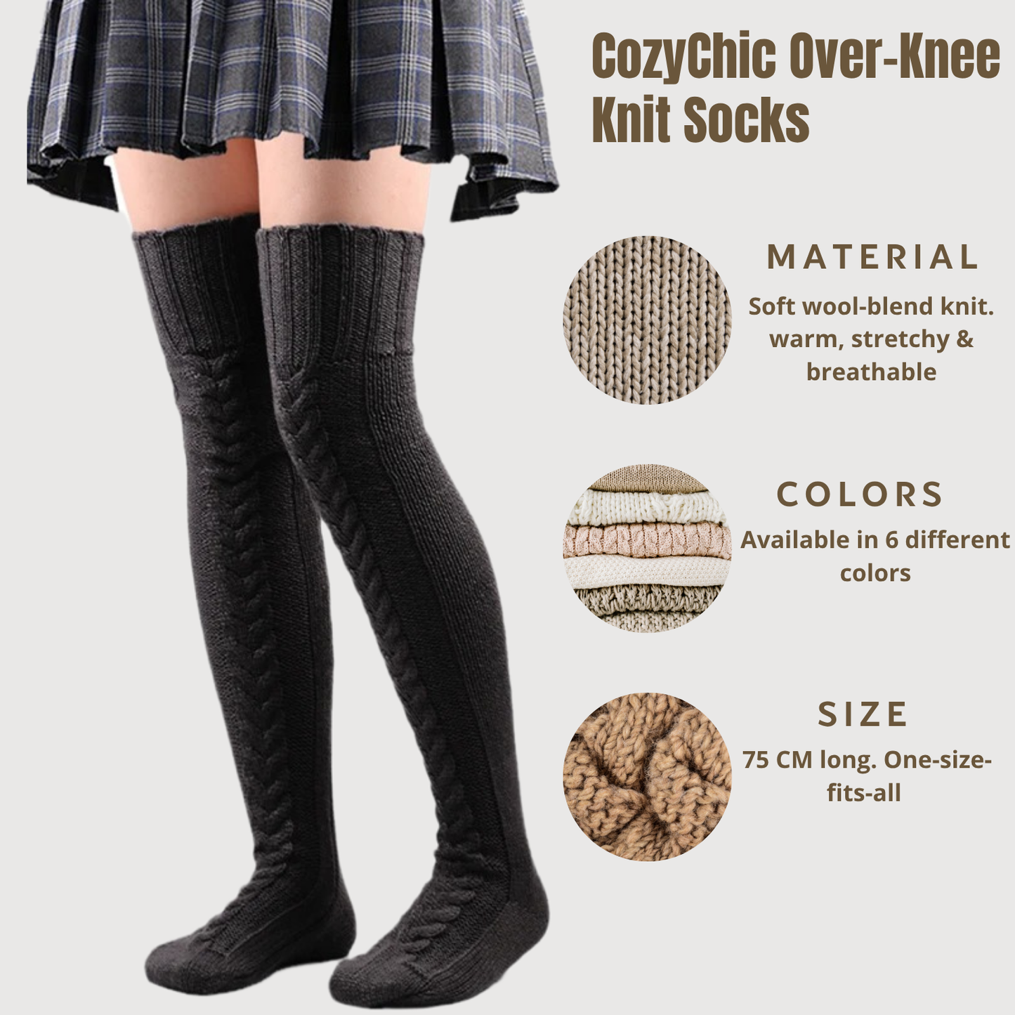 CozyChic Over-Knee Knit Socks